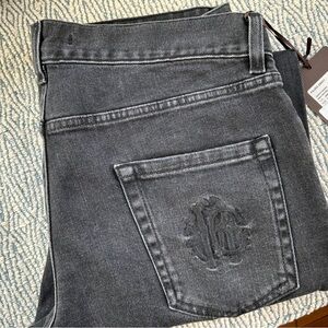 Roberto Cavalli Black Straight Men Jeans